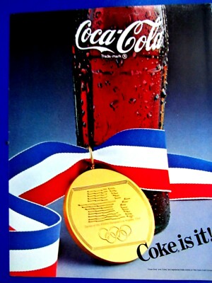 1992 Coca Cola Coke Is It ! Gold Medal Original Print Ad 8.5