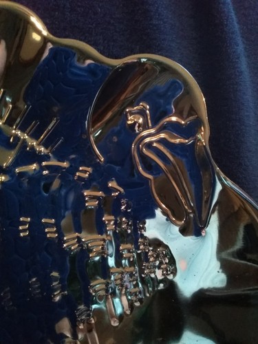 Large Silver Metal THANKSGIVING TURKEY Serving Tray Embossed Pumpkins