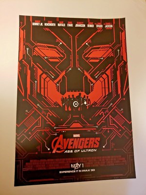 Avengers Age Ultron (2015) IMAX 13x19 Studio / Theater Poster (Red) *Not Reprint
