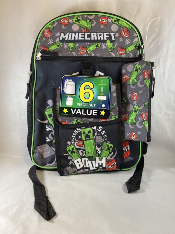Minecraft  6 Piece Value Backpack Set Bioworld (N1)