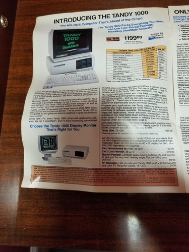 1985 RADIO SHACK CATALOG, Tandy Computer Products, hardware & software 63 pages