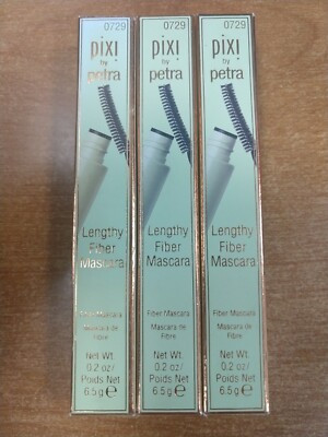 3Pk: Pixi Lengthy Fiber Mascara - #0729 - Fiber Black - Enhances Lashes (H4945)