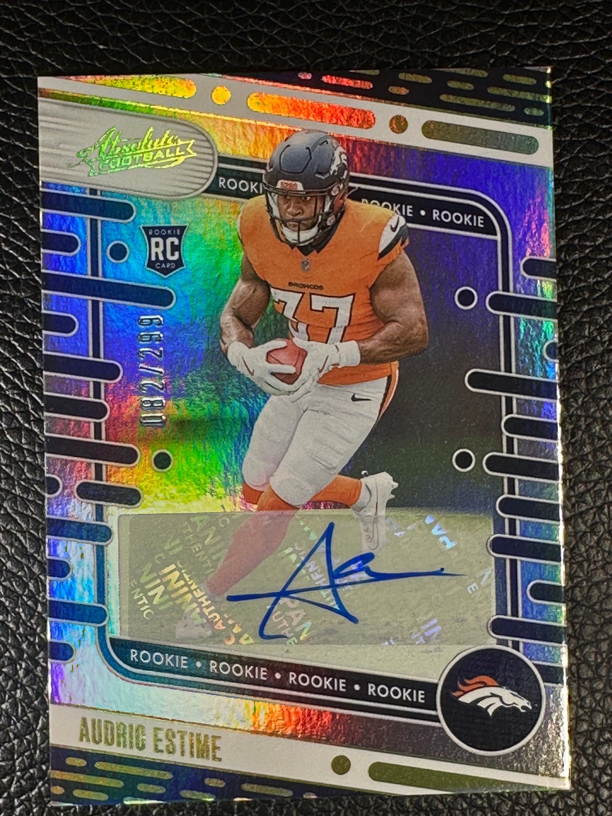 2024 Panini Absolute Spectrum #193 Audric Estime 82/299 Auto RC Rookie