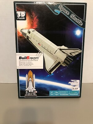 3D Puzzle Buildream Space Shuttle Collectible 87 Pieces No Glue or Tools Needed