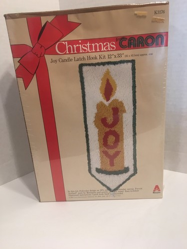 NEW Caron Latch Hook Kit Vintage Christmas K3176 Joy Candle 12