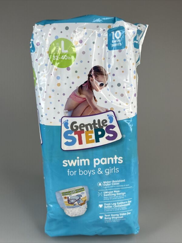 Gentle Steps Swim Pants/Diapers For Boys & Girls Sz L 32-40 lb. 10ct