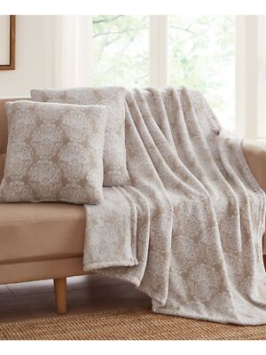 INFINITY HOME Beige Patterned 50 X 60 Throw Set