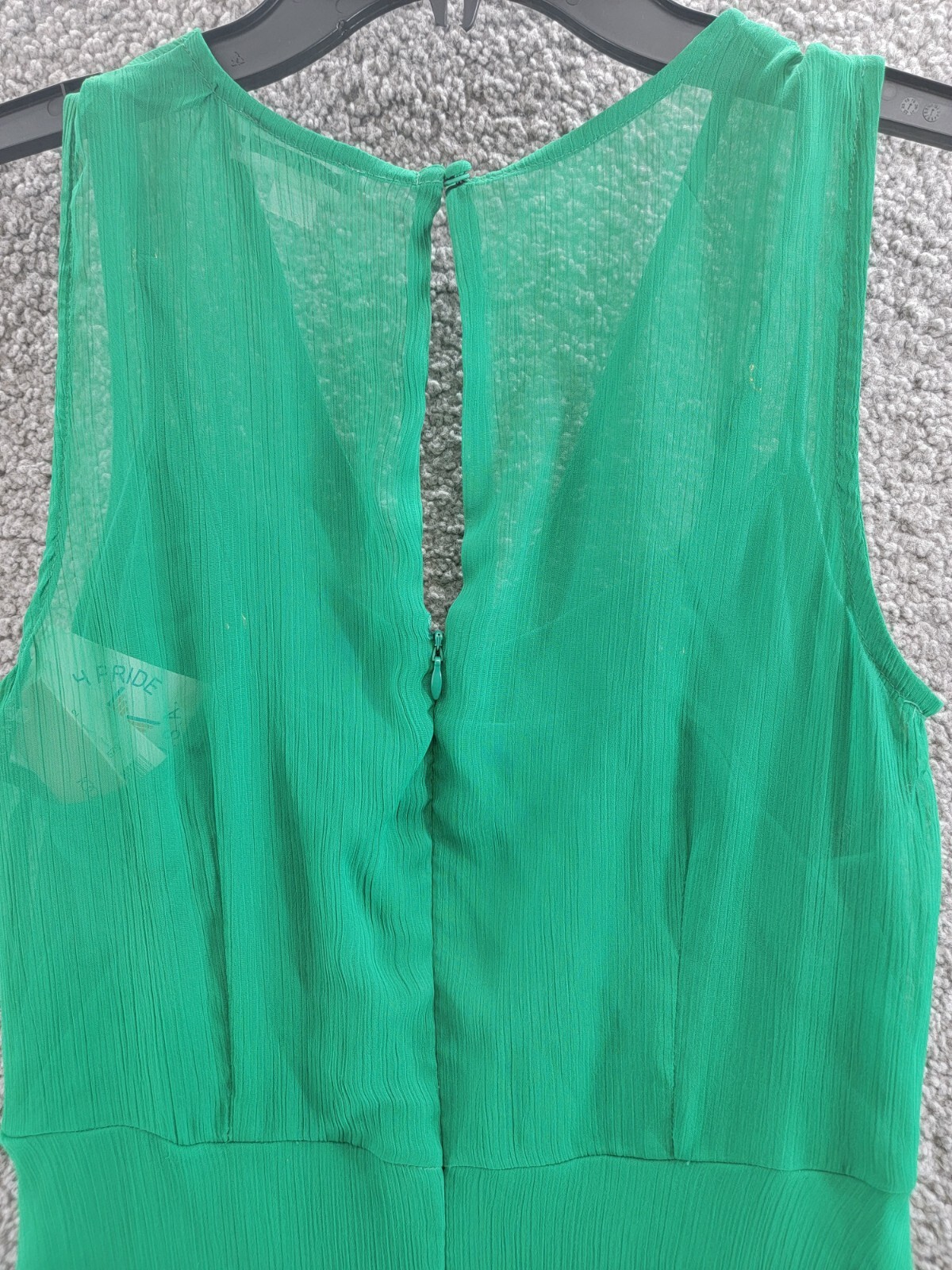Calvin Klein A-Line Midi Dress Women's 4 Green V-Neckline Button Zip Closure~ - Picture 11 of 16