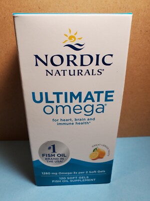 Nordic Naturals Ultimate Omega Lemon Flavor 1280mg 120 Soft Gels