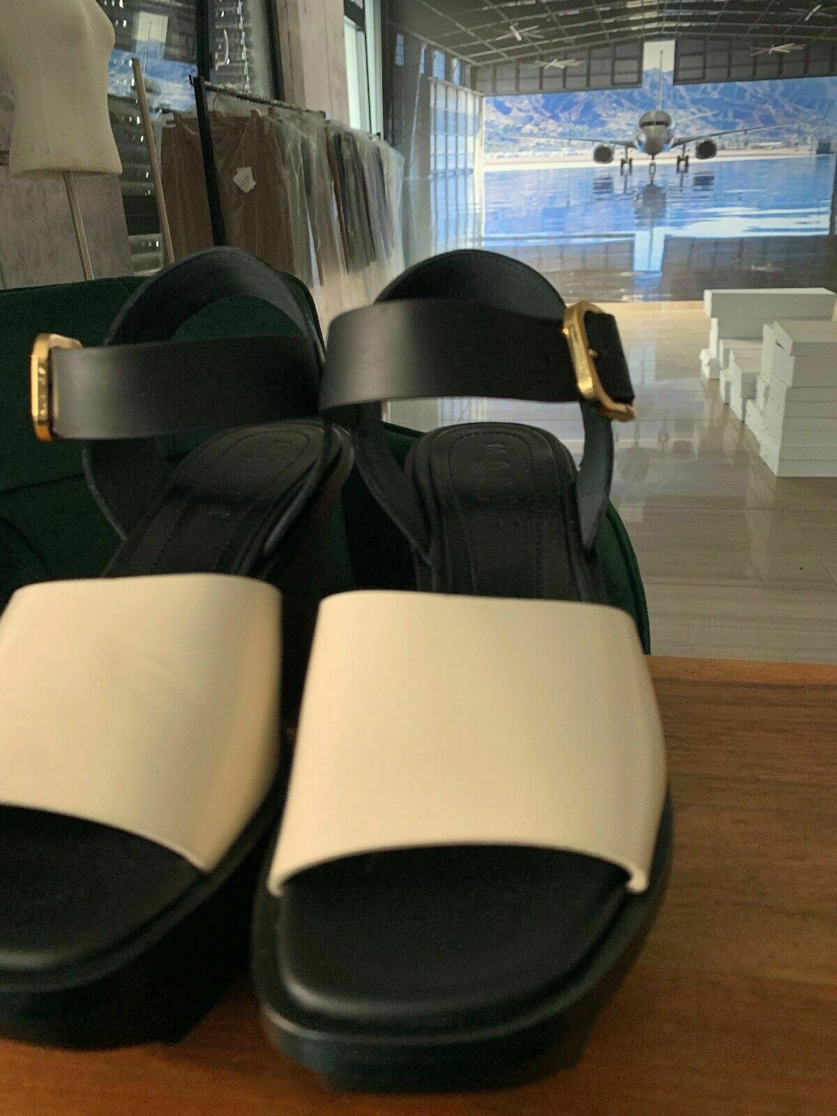 Pre-owned Marni Iconic Wedge Sandals Platform Sandals Wedge Heel Shoes Pumps Shoes 40 In White