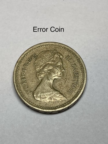 Rare 1983 Queen Elizabeth II One Pound Coin Error 