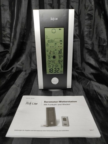 TECH LINE Digital Barometer Wetterstation Thermometer Kalender Funkuhr Wecker