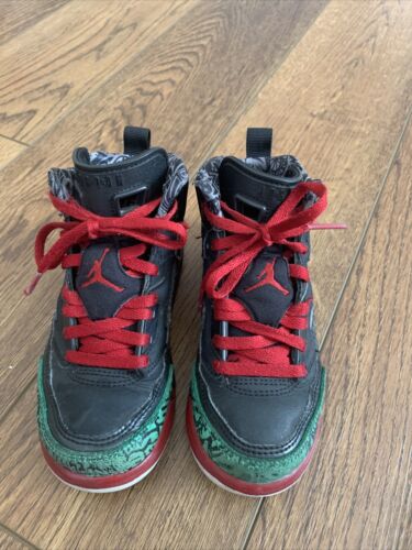 Nike Air Jordan Spizike Black Varsity Red Classic Green 317700-026 Y Size  11C