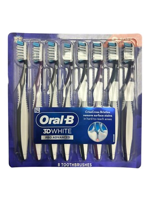 Oral-B 3D White Pro Advanced Toothbrush, Soft Bristle, 8-pack