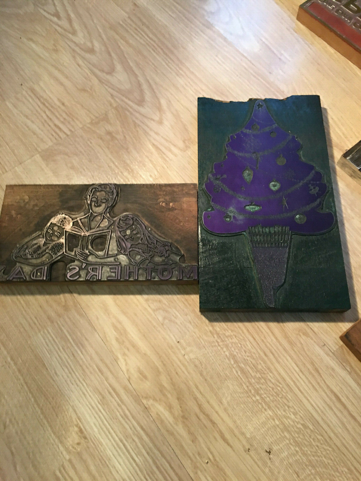 LARGE LOT OF ANTIQUE Wood Letterpress Print Type Block ADVERTISING