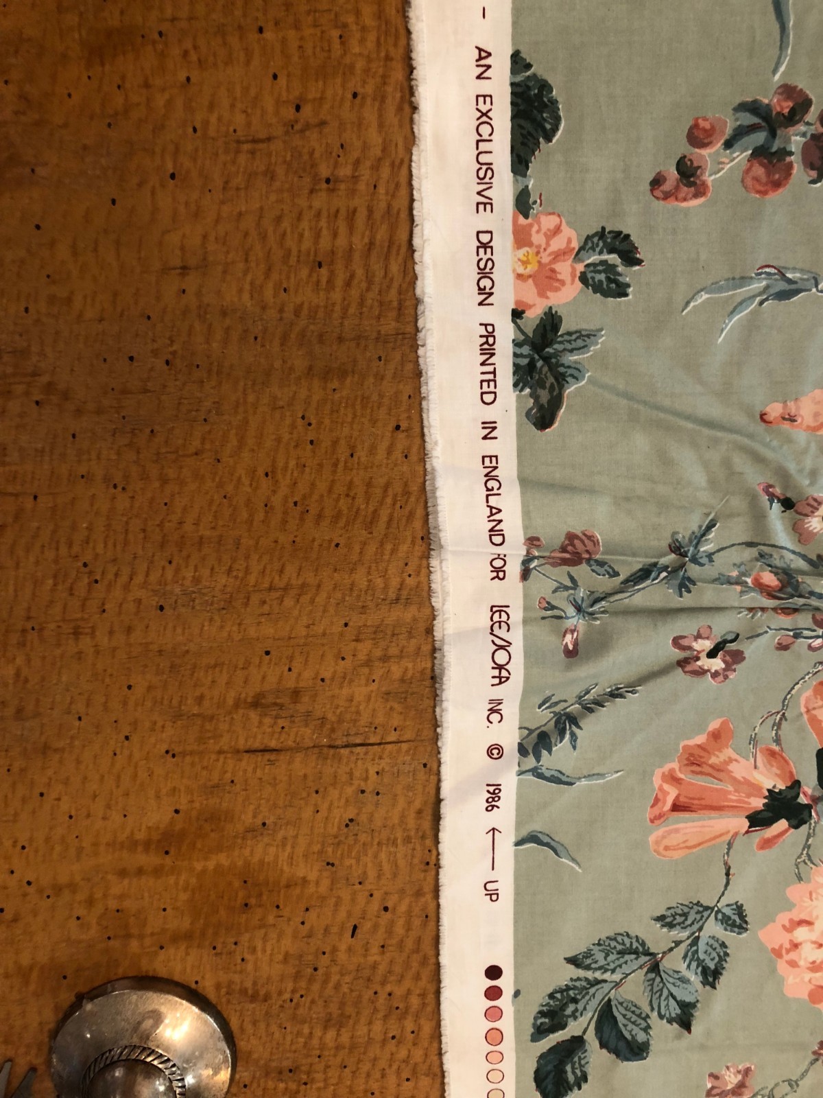 80's Vintage Polished Cotton Chintz Floral Fabric