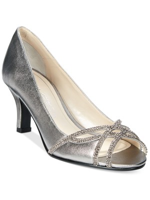 

Женские туфли-лодочки CAPARROS со стразами Eliza Peep Toe Kitten Heel без шнуровки 6,5 B, Серебряный, ELIZA