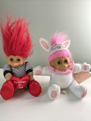 2 Russ Trolls Soft Body. Easter Rabbit And Valentine Prisoner Of Love