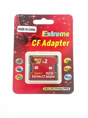 Dual 2 port Micro SD SDHC to Compact Flash CF 1 Type I Card Adapter Converter