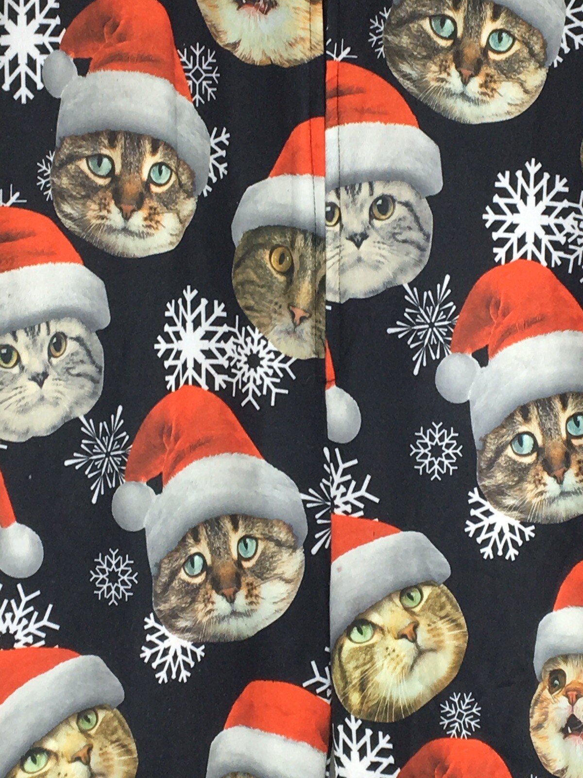 Unisex Cat Pajamas Size Medium One Piece Zip Up Christmas