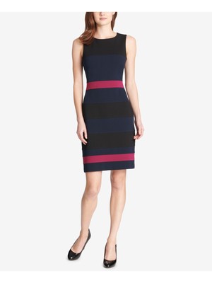 

TOMMY HILFIGER Женское черное облегающее платье выше колена без рукавов, Черный