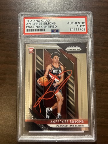 その他 Anfernee Simons RC auto Anfernee Simons 2018-19 Prizm AUTO PSA/DNA SIGNED RWB SILVER