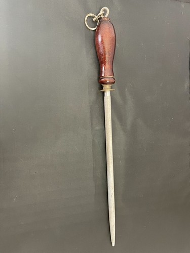 Vintage Knife Sharpening Steel, Sheffield England, Wood