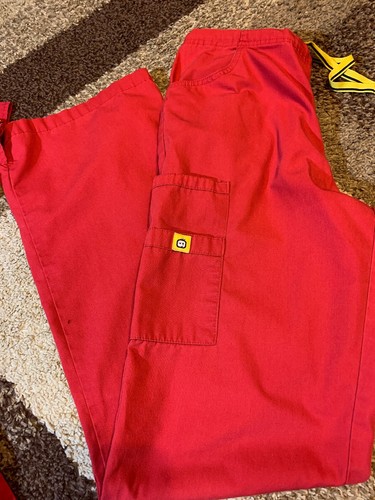 Womens Size Small Tall Wonder Wink Scrubs Top And Pants Cargo Light Red