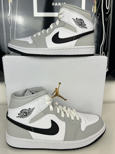 Pre-owned Jordan Wmns Air  1 Mid Grey Fog Bq6472-015 Women's Size 8 / Men's Size 6.5 In White