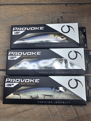 Provoke 106 Premier Jerkbait 6th Sense Fishing Bait Fishing Crank Baits Lot Of 3