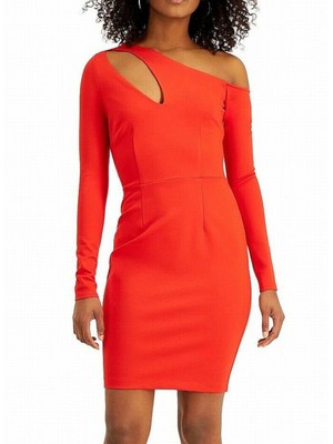 

Женское оранжевое обтягивающее платье BAR III стрейч с длинным рукавом и коротким коктейльным платьем, Оранжевый