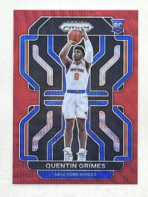 Quentin Grimes 2021-22 Panini Prizm Ruby Wave RC #285 NBA New York Knicks Card