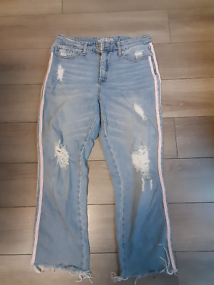 Wild Fable High Rise Kick Flare Jeans Women's Size 6 Blue Distressed #Z