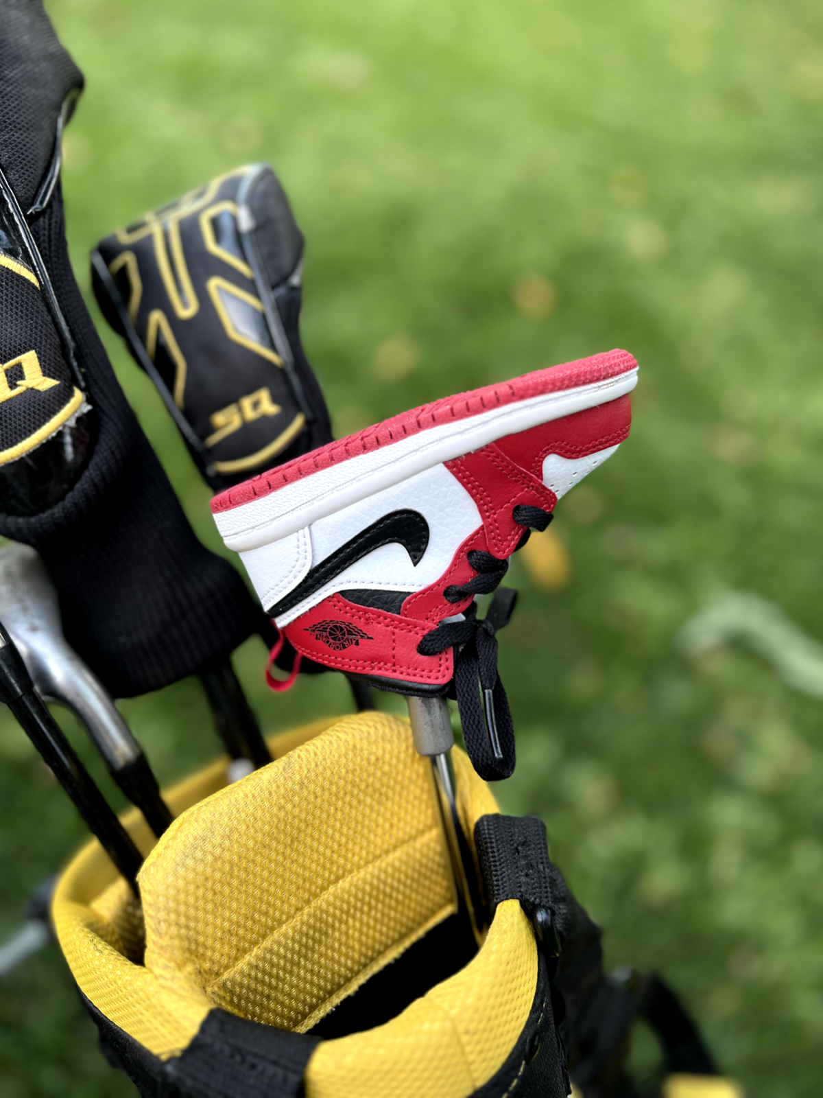 Authentic Nike Air Jordan 1 Mid Black Red Chicago Golf Club Putter Head Cover