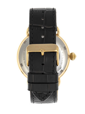 Pre-owned Heritor Mattias Automatic Black Leather Men's Watch With Date Indicator Hr8404