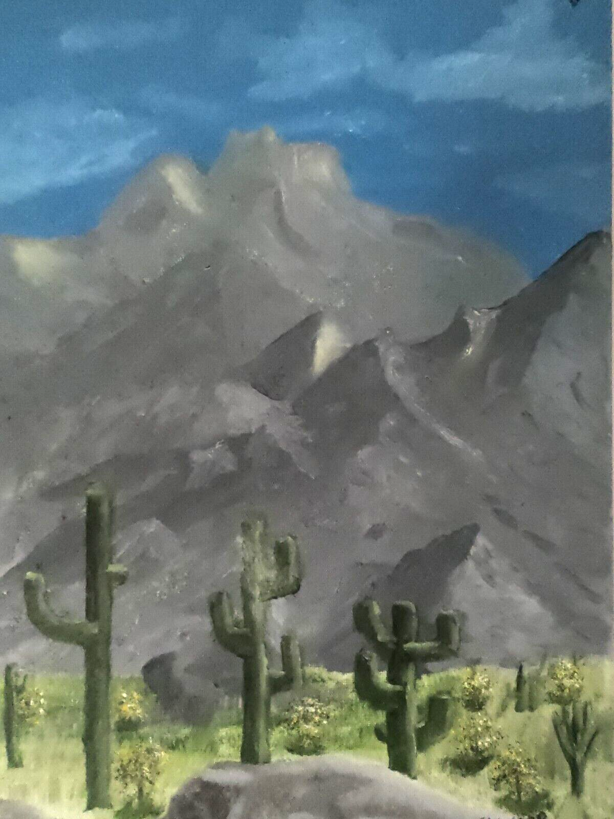 On Canvas Paintings Original Saguaro Desert. Tucson Az