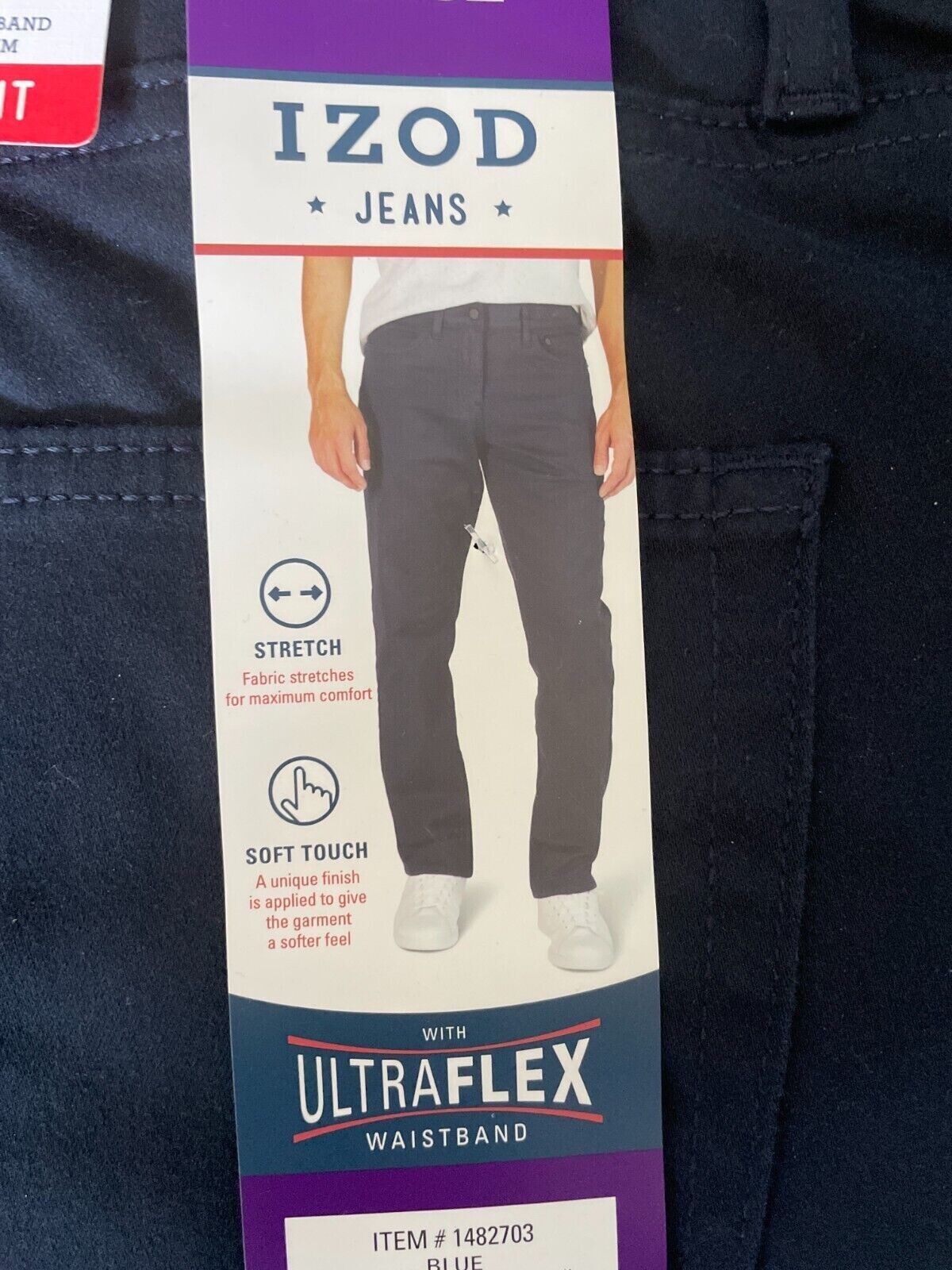 S Stretch 5 Pocket Regular Fit Navy Blue Jeans 34x30 Flex Wa
