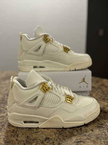 Pre-owned Jordan Air  4 Retro Metallic Gold (w) Aq9129-170 In Sail/metallic Gold-black