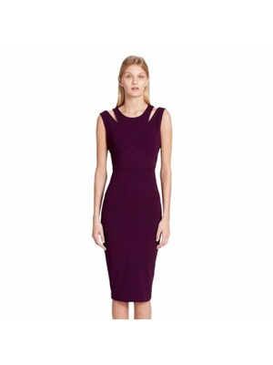 

CALVIN KLEIN Женское фиолетовое платье-футляр без рукавов с разрезом сзади ниже колена, Фиолетовый