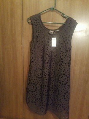 RU Apparel Women's Tank Top Sleeveless All Black Laser Cut Dress