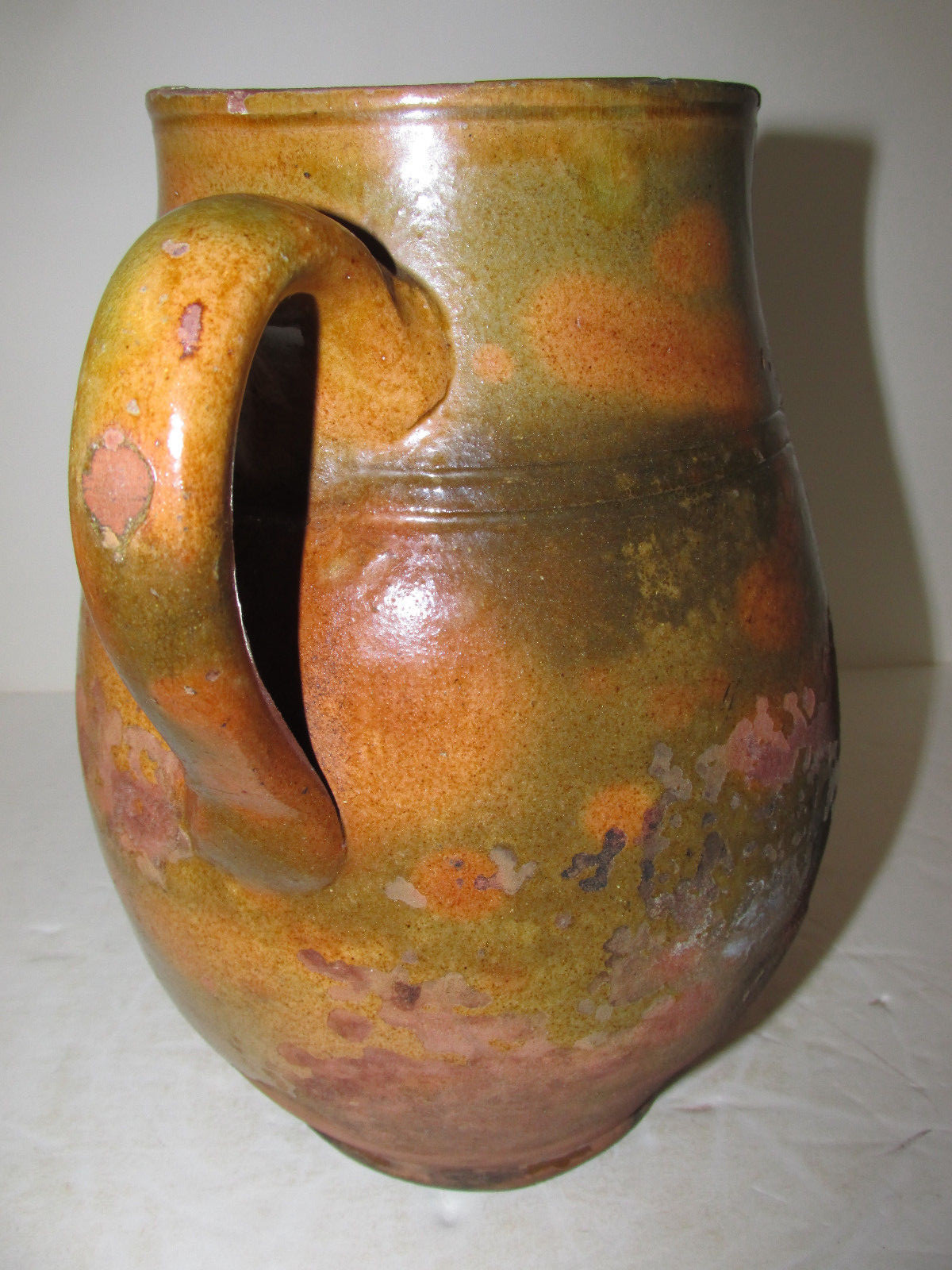 Antique Redware Pitcher, American, Circa 1850, Attributed to Washington Co. Md.