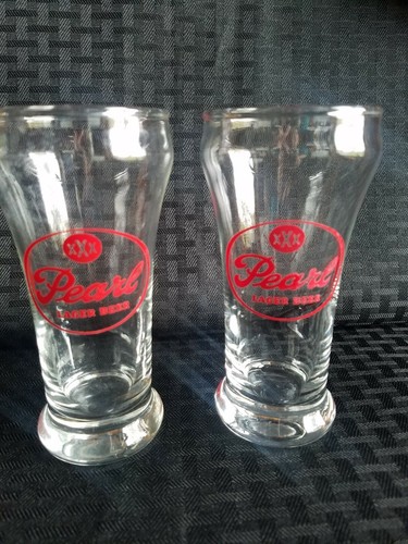 2 Pearl Lager Beer Glasses The Gem Of Fine Beers Vintage