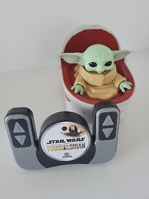 Star Wars Mandalorian Baby Yoda 9" Grogu & Hover Pram Radio Remote Control Toy