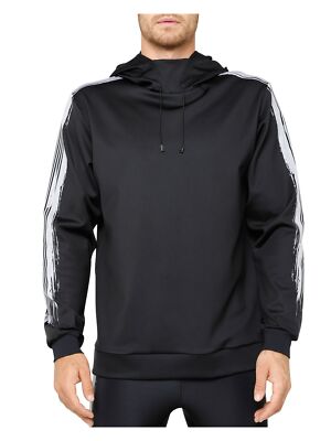 

ULTRACOR Мужская облегающая толстовка с капюшоном Ryder в черную полоску с длинными рукавами и завязками, Черный, U420BS255