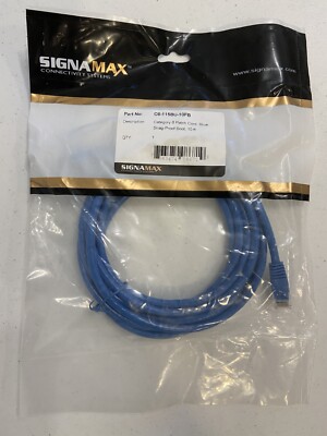 20 pack CAT 6 SIGNAMAX Patch Cord W/Snag Proof Boot 10FT Blue in New Sealed Bags