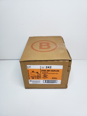 Bridgeport Fittings 242, EMT Coupling, 1 Set Screw Cplg. Steel BOX OF 20