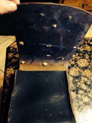 Medicine man bag, leather hand stitched 1930 (navajo)