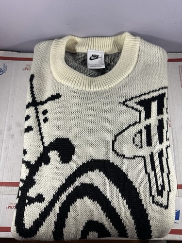 Pre-owned Nike X Stussy Icon Knit Sweater 'natural' Dr2893 238 Size L In White