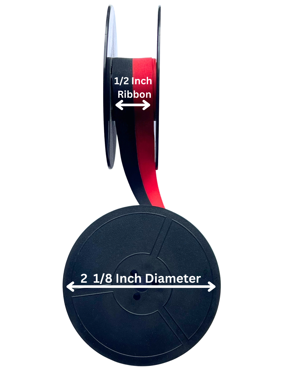 SMITH CORONA STERLING SPOOL TYPEWRITER RIBBON BLACK RED FABRIC INK RIBBON