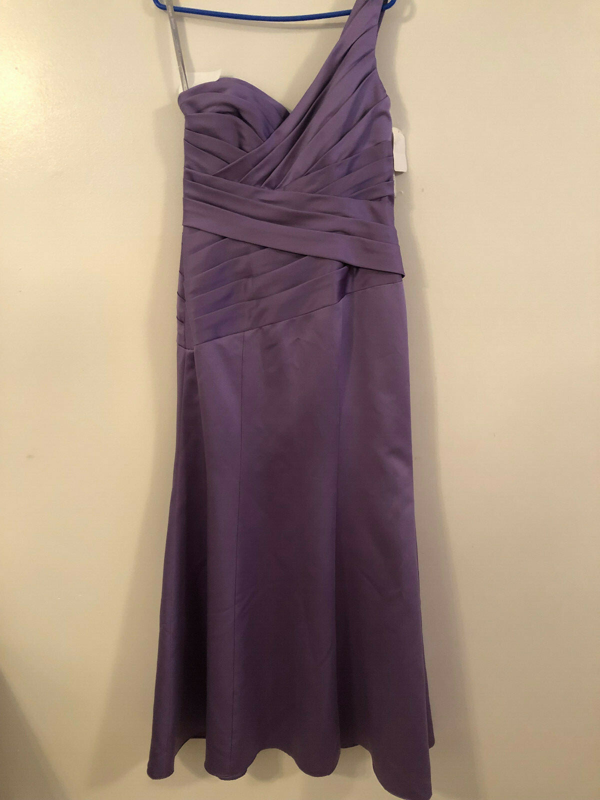 NWT One Shoulder Lavender Formal Prom Floor Length Dress by Alfred Angelo Size 8